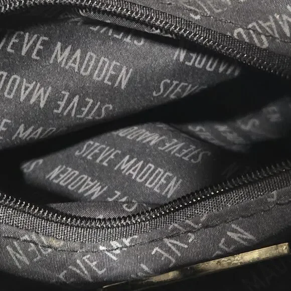 Steve Madden BCARRIE Crossbody Bag - Black Checkerboard Embossed Logo - Picture 10 of 12